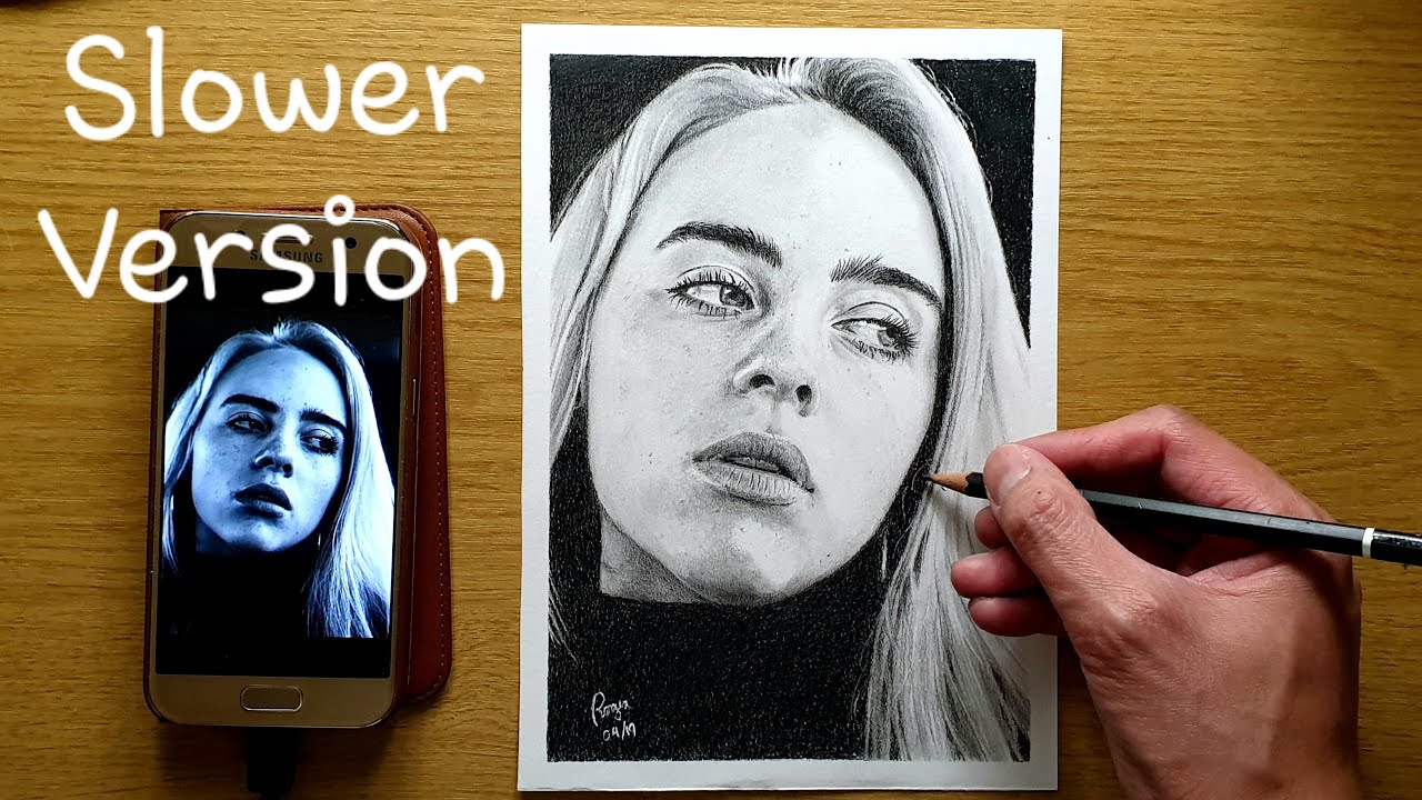 Drawing Billie Eilish Step By Step Youtube