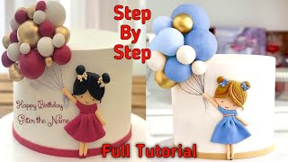 Birthday Cake Design For Cute Girl Kid | Baby Girl Balloon Cake