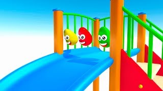 Learn Colors with surprise eggs slide for kids 3d animation