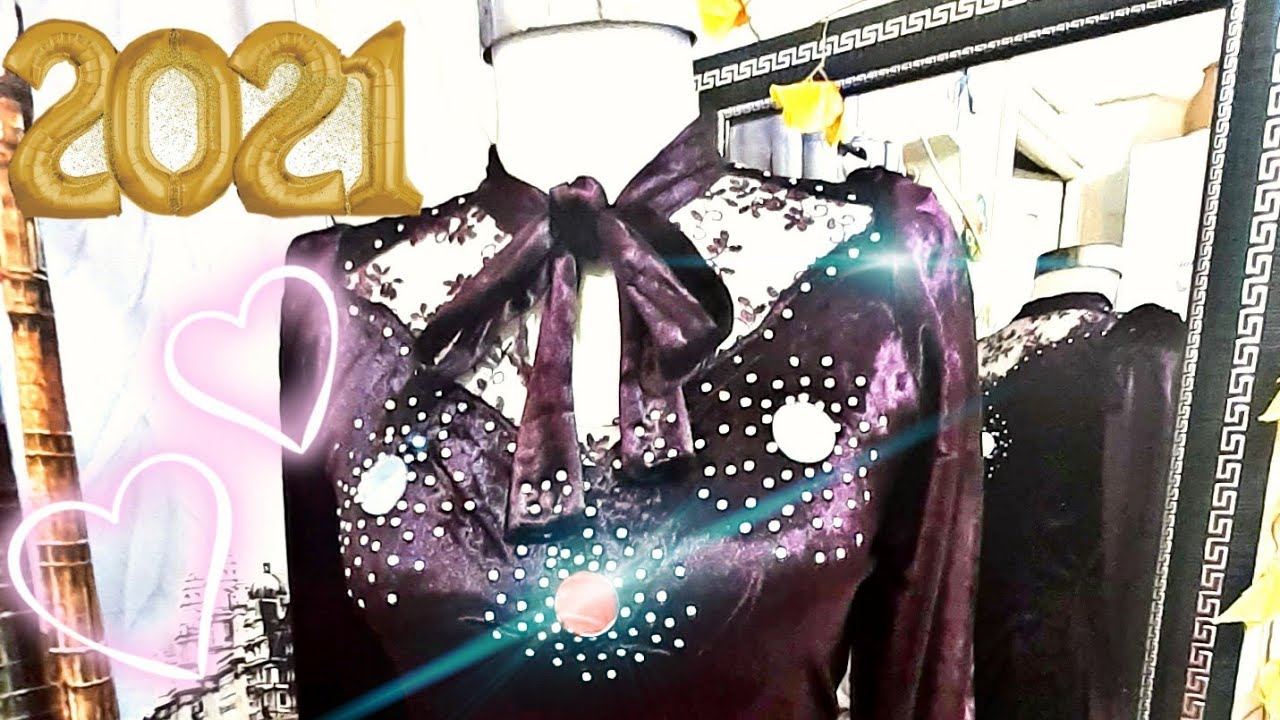 #مودال_جديد✂️ 2021الجزء الثاني بعد تركيب تزين👑 The latest design, velor for the evening is charming