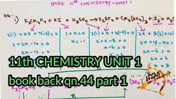 11th CHEMISTRY UNIT 1 book back Qn.44 part 1 OXIDATION NUMBER method balancing english medium tamil