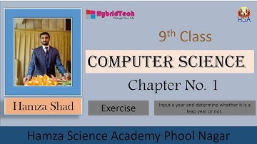 9th class computer science Draw a Flow Chart to find a leap year