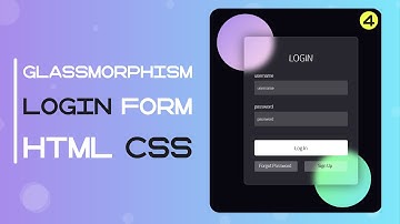 Glassmorphism Login Form | How To Create Glassmorphism Login Form By Using HTML And CSS