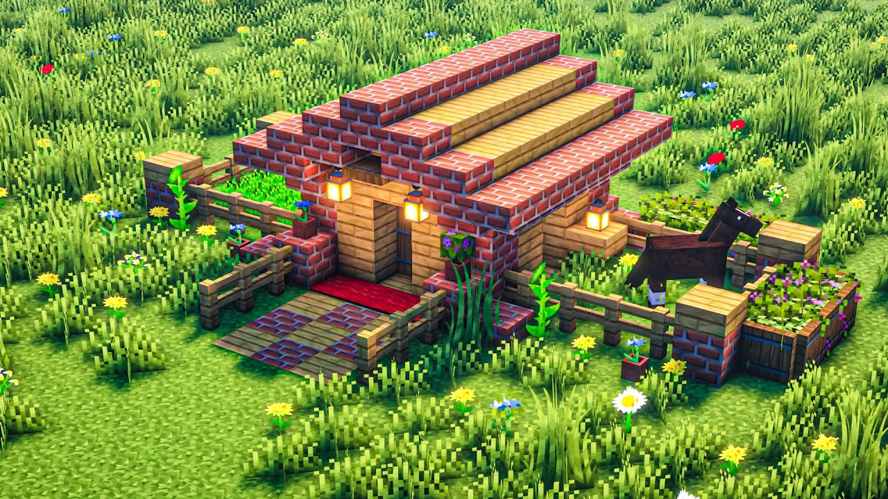 Relaxing Brick House Minecraft Base Tutorial [NEW] - YouTube