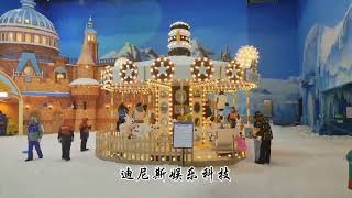 Christmas Themed Small Carousel In Indoor Amusement Park