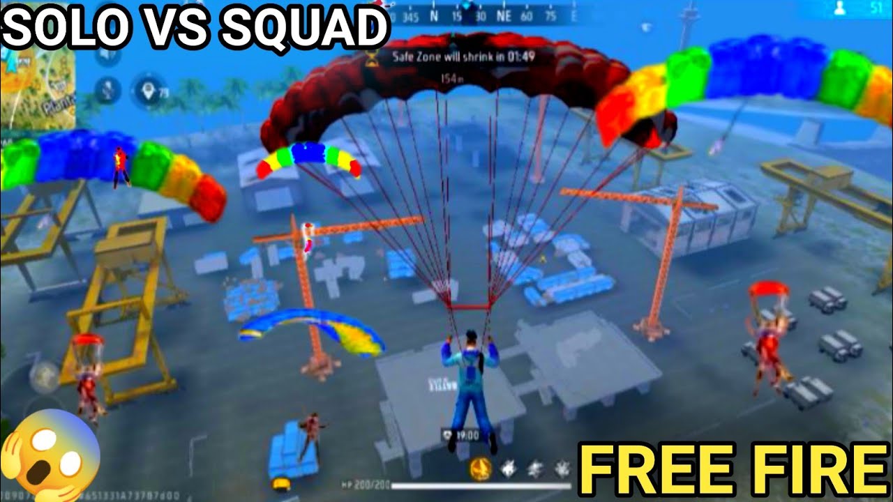 Free Fire Solo Vs Squad Gameplay Video 2024 || Free Fire Solo Vs Squad ...