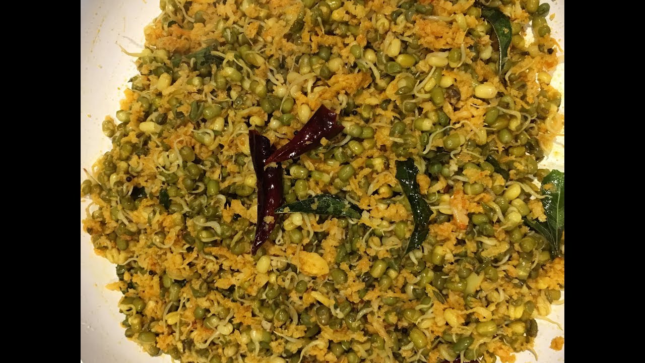 മുളപ്പിച്ച ചെറുപയർ തോരൻ || Mulappicha Cherupayar Thoran || Sprouted Green Gram Stir Fry