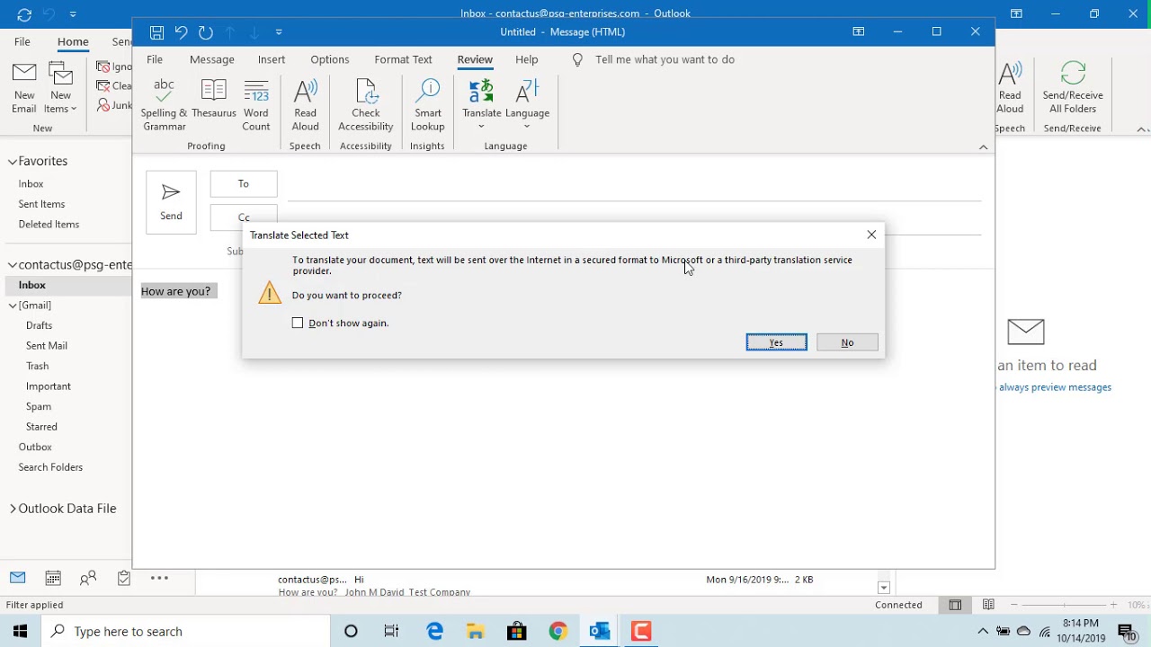 How To Translate Email To Any Language In Outlook Office 365 YouTube