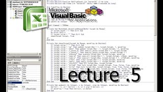 Excel + VBA - Lecture 5