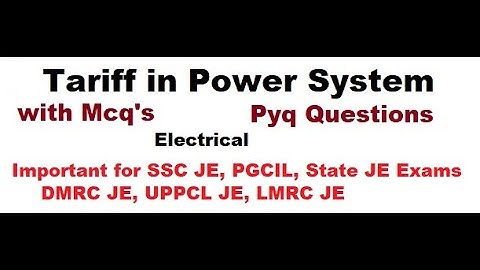 Electricity Tariff in Power System | Tariff Mcq