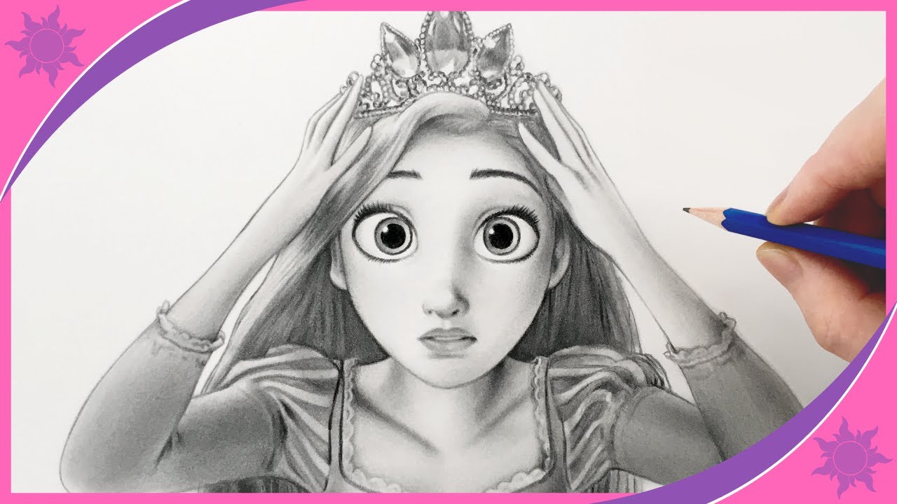 Rapunzel Drawing   Santhis Art and Craft Ideas 