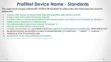 Profinet Names | Siemens device name | Rules for names