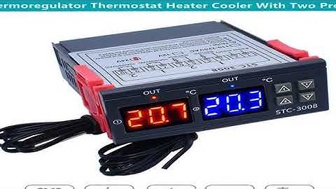 Dual Digital STC-3008 Temperature Controller Two Relay Output Thermostat Heater with Probe