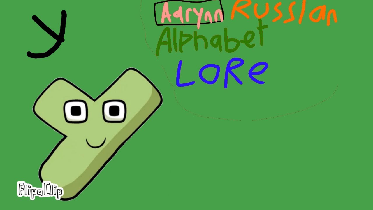 y Russian alphabet lore written 