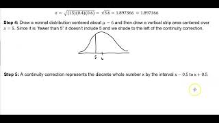 Math 14 HW 6.6.5-T Estimate P(fewer than 5) using the continuity correction