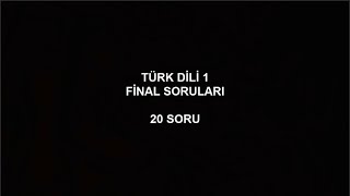 Türk Dili 1 Çıkmış Final Soruları (Çözümlü) - Part 2