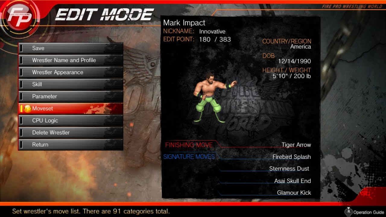 DWP Moveset Bio #1: Mark Impact