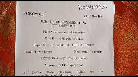 2021 data structures exam paper for degree 1st year 2nd semester data#structures#2021#exam#paper