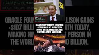 Oracle founder Larry Ellison gains +$107 billion in net worth today #oracle