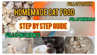 Healthy homemade persian cat food recepie for weight gain & hair control | step by step guide