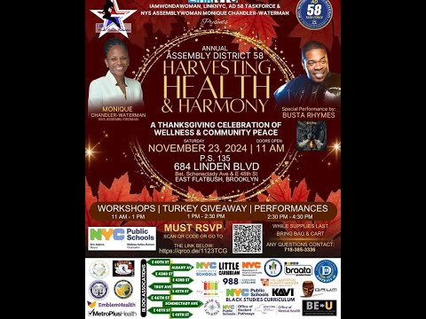 #live show #bustarhymes thanksgiving turkey giveaway in Brooklyn New York City USA 11/23/2024