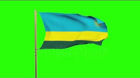 Rwanda flag waving in the wind. Green screen, alpha matte. Loopable animation Stock video by