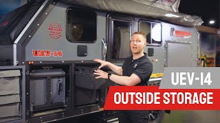 CONQUEROR UEV-14 | Outside Storage Walk-Through | Australian Model Conqueror Uev14i Walkthrough First Impressions Off Road Caravan Inside Outside Tour
