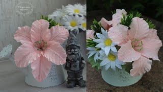 🌺 DIY Лилия из гофрированной бумаги / цветы из бумаги / Corrugated paper lilies / Творческое место