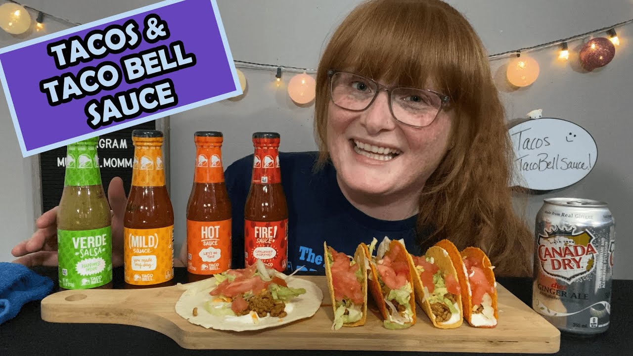 TACOS WITH TACO BELL SAUCE | MUKBANG | EATING SHOW | CANADA | TACO BELL
