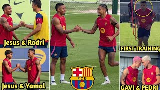 Gabriel Jesus Met Raphina Yamal Rodri In Barcelona Training For The First Time 