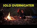 2 DAYS SOLO Bushcraft Overnight with Tarp Shelter - Cooking Pork and Veggies on Grill