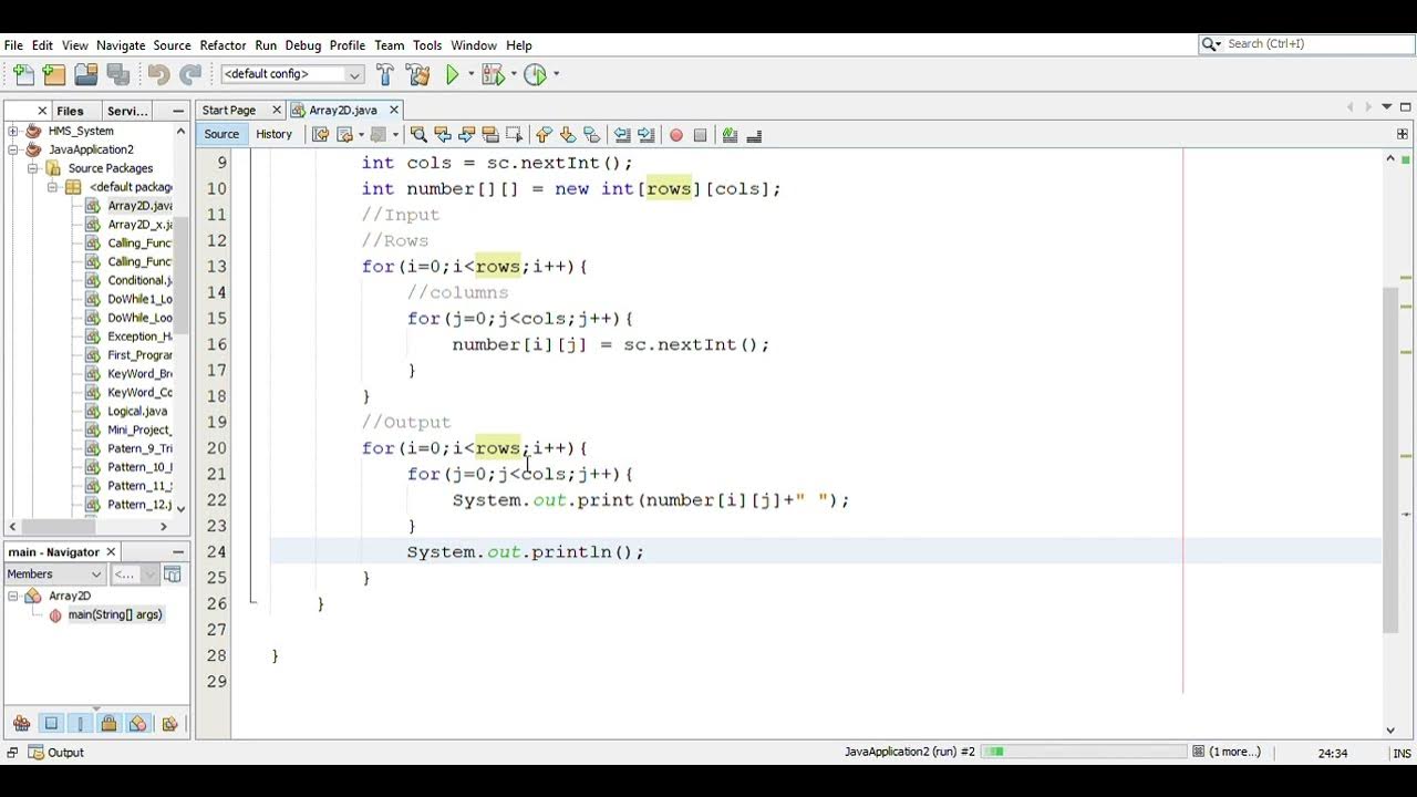 2D Array by input in java | Netbeans 8.2 #viral #Array - YouTube