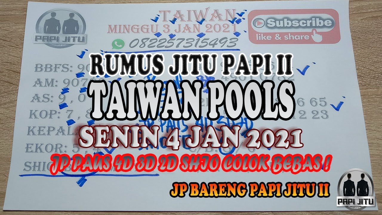 Prediksi Taiwan Rabu 6 Januari 2021 Taiwan Jitu Youtube