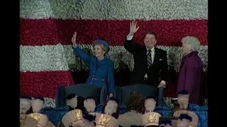 Cuts of Inaugural Bands parade for President Reagan at Capital Centre on January 21, 1985