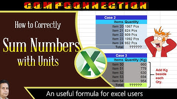 How to Correctly Sum Numbers with Units in Excel