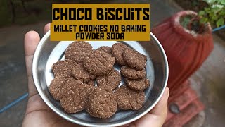 Choco-Like Millet Flour Cookies Without Baking powder soda (Healthy Biscuits Indian Airfryer Recipe)