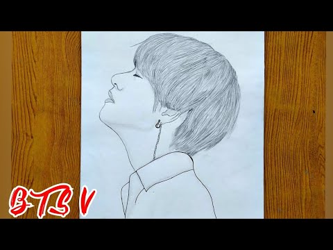 Drawing BTS-V From DNA MV |방탄소년단|How to draw BTS V |Kim Taehyung Sketch easy step by step |김태형