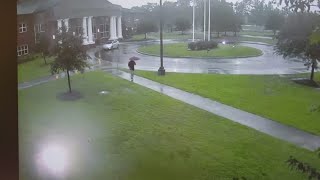 Scary video shows man being nearly struck by lightning