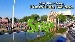 This is the atmosphere of Sunday morning in Sragen city during Car Free Day || Car Free Day.