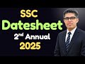 SSC Datesheet 2nd Annual 2025