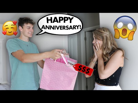 Giving My Wife Her 1 Year Anniversary Gift *Cute Reaction*