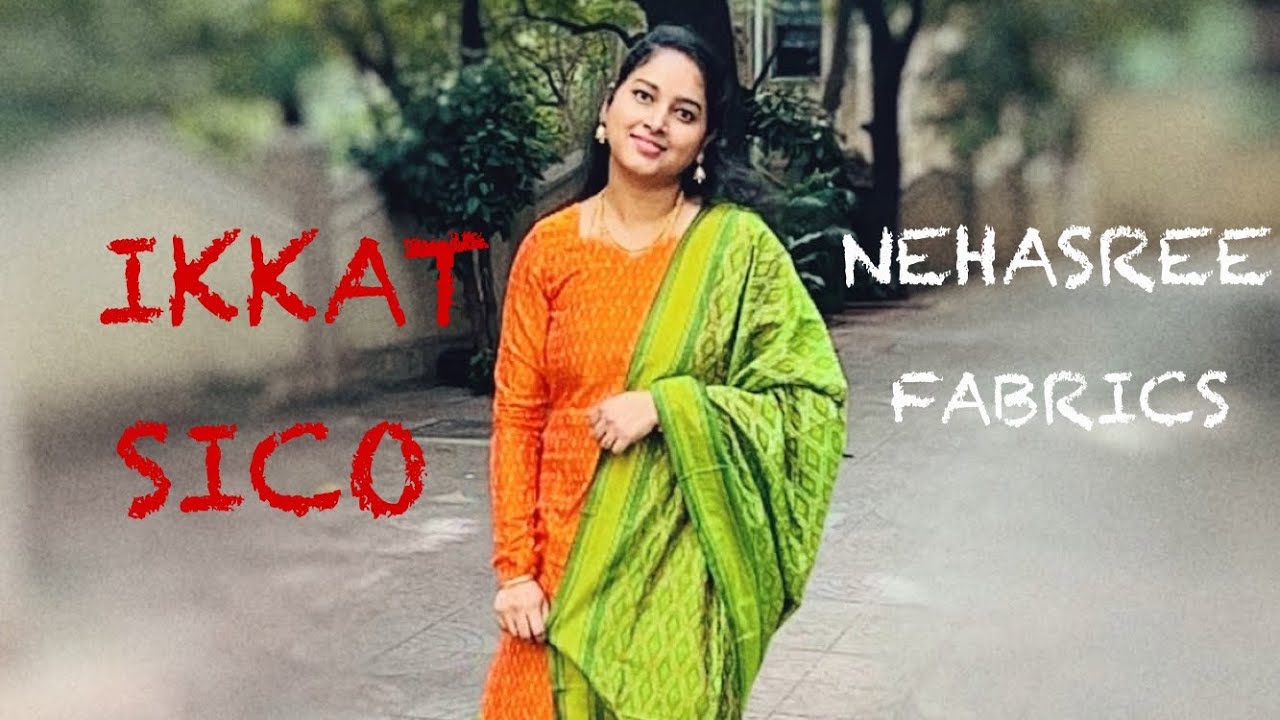 Ikkat Sico Fabric Ikkat Sico Duppatta Nehasree FabricsHandloom YouTube
