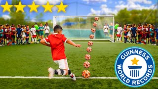 WORLD'S BIGGEST FOOTBALL CROSSBAR CHALLENGE EVER!! ⚽