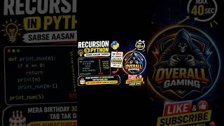 Recursion in Python 🔥 | Sabse Aasan Tarika | Beginner Friendly