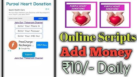 Purple Heart Donation App || {Task Bypass Online Script} Live Payment Proof