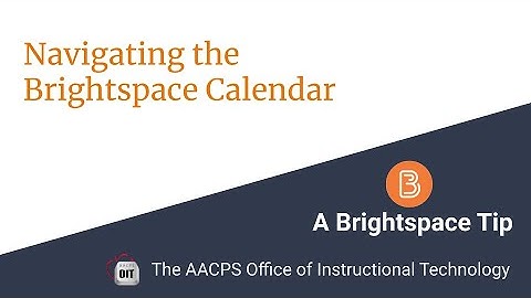 Navigating to Brightspace Calendar