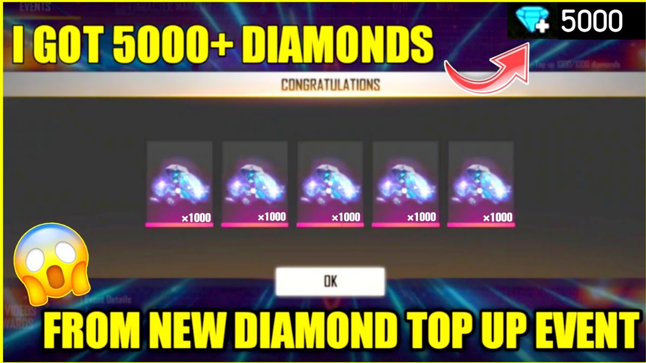 I Got 5000 Diamonds From New Diamond Top Up Event Free Fire 2020 Youtube