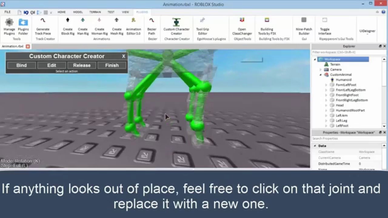 Roblox Custom Character Creation And Animation Youtube - how to make rig and animate a character in roblox