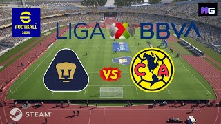 eFootball 2024 - Pumas vs América | Estadio Olímpico Universitario | Liga MX | STEAM