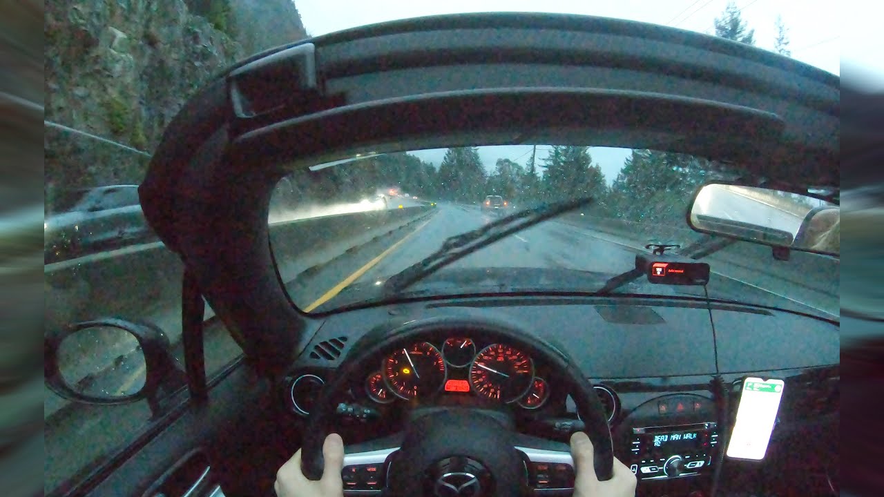 POV: there's a rainstorm but you own a miata